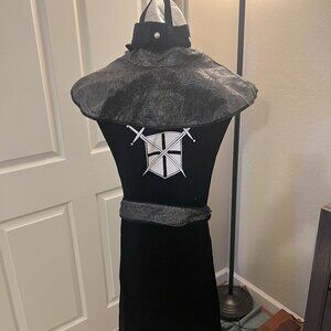 Sword Sheild Art Medieval Halloween Cosplay Costume Maxi Vest with head peace